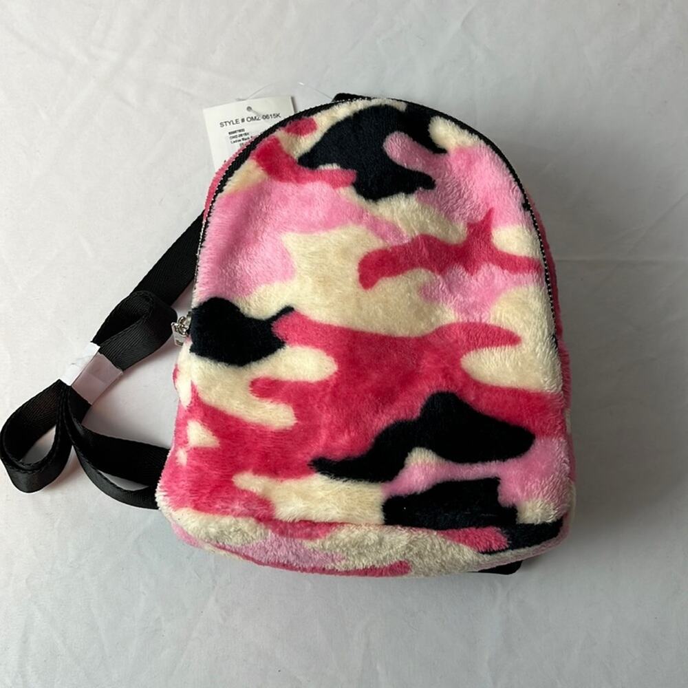 Olivia Miller Girl Camouflage Mini Backpack Pink Black Cream